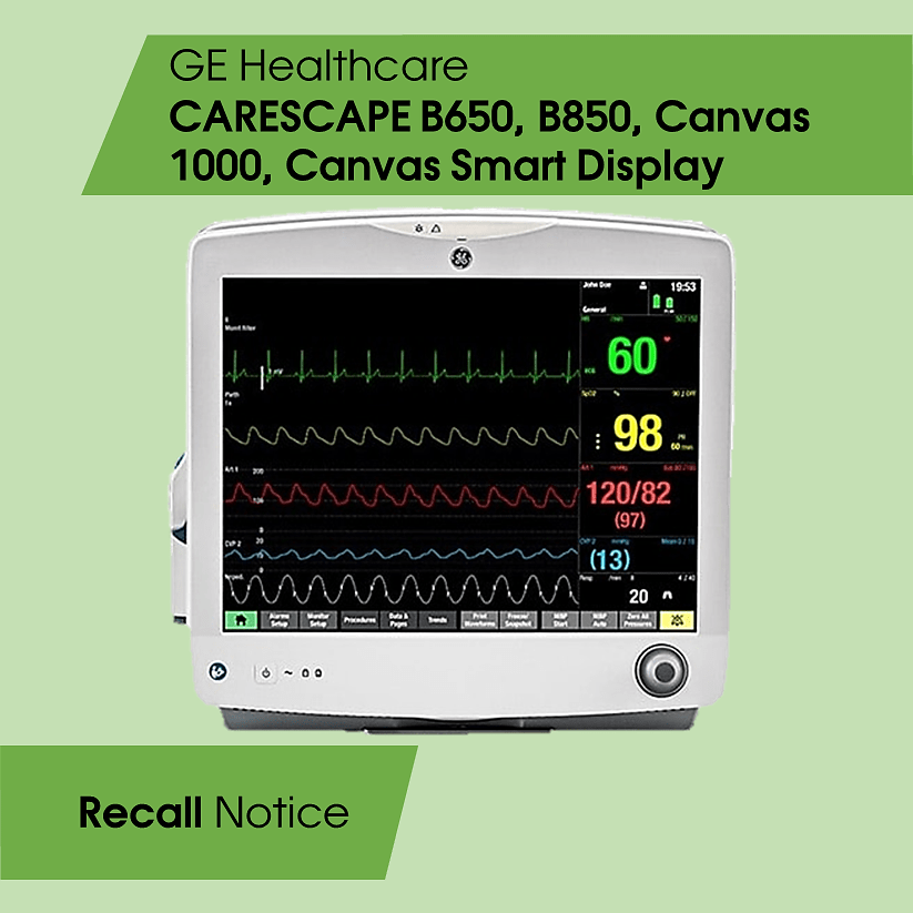 GE Healthcare CARESCAPE B650 CASESCAPE B850 CASESCAPE Canvas 1000 CARESCAPE Canvas Smart Display CPU Battery